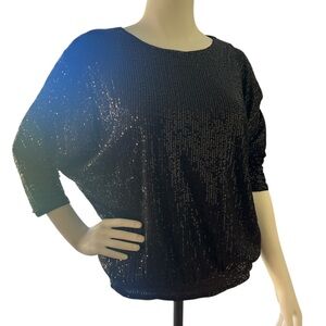 Jasambac Black Sequin Women's Top Size S